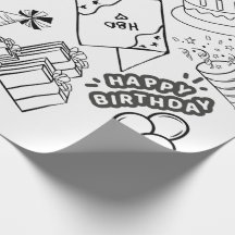 Color Me - Happy Birthday Wrapping Paper