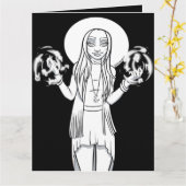 Color Me in Activity Cartoon Anime Hexe Karte (Gelbe Blume)