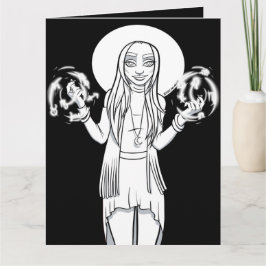 Color Me in Activity Cartoon Anime Hexe Karte