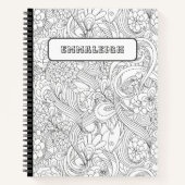 Color Me in Camellier Blume Muster Notizblock (Vorderseite)