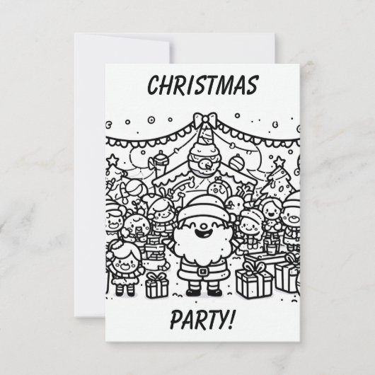 Color Me in: Weihnachts-Party Einladung (Vorderseite)