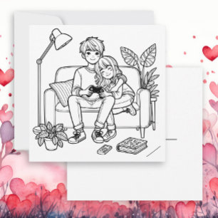 Color Me-Karte   Anime Girl Boy Gaming Karte