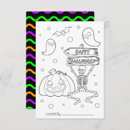 Color Me Kids Hallooring Coloring Activity Card Einladung