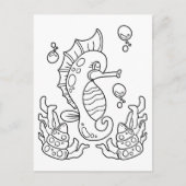 Color Me Large Seepferd | Kinder-Aktivitätskarten Postkarte (Vorderseite)