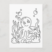 Color Me Octopus | Kinder-Aktivitätskarten Postkarte (Vorderseite)