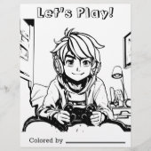 Color Me Page für Kinder | Anime Gamer Let's Play (Vorderseite)