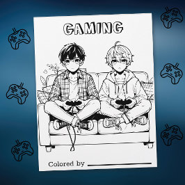 Color Me Page für Kinder | Anime Gamer Teenager