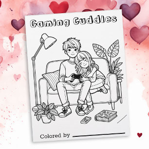 Color Me Page für Kinder Anime Gaming Cuddles