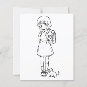 Color Me Page für Kinder   Anime kitten