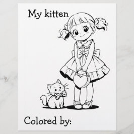 Color Me Page für Kinder | Anime My kitten