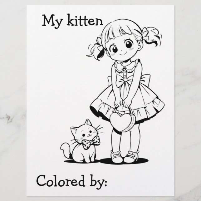 Color Me Page für Kinder | Anime My kitten (Vorderseite)