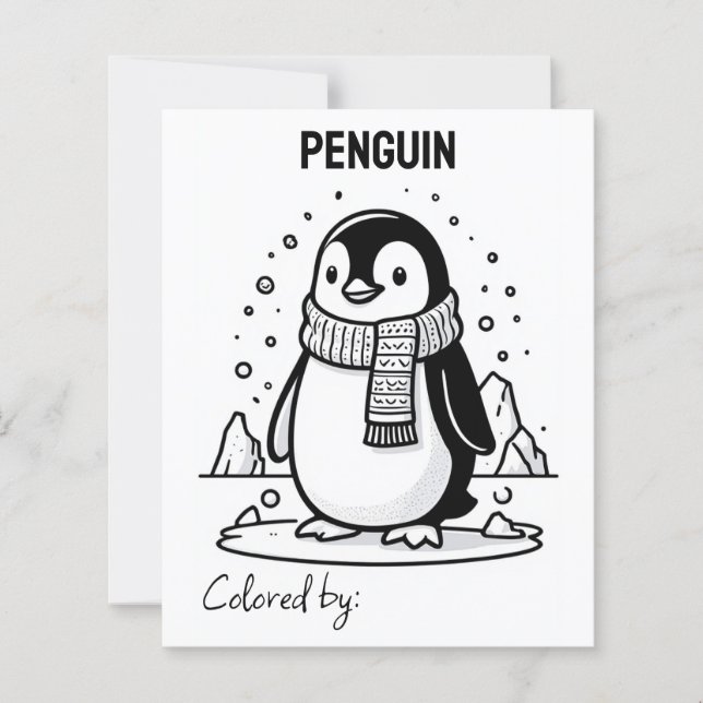 Color Me Page für Kinder | Anime Penguin (Vorderseite)