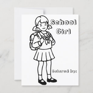 Color Me Page für Kinder   Anime School Girl