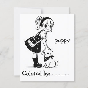 Color Me Page für Kinder   Anime-Welpe