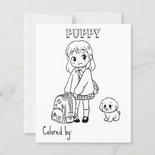 Color Me Page für Kinder   Anime-Welpe