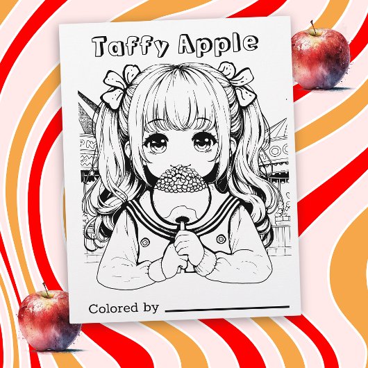 Color Me Page für Kinder | Taffy Apple Anime Girl