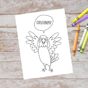 Color Me Parrot sagt Hugs   Aktivitätskarten Postkarte
