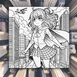 Color Me Poster | Anime Superhero Girl