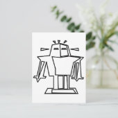 Color Me Robot Postkarte (Stehend Vorderseite)