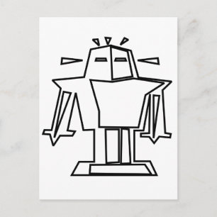 Color Me Robot Postkarte