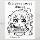 Color-Me-Seite | Anime Girl Eating Ramen Flyer (Vorne)