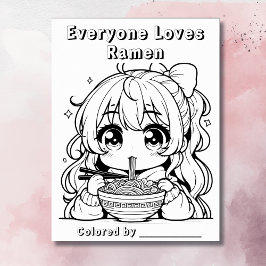 Color-Me-Seite | Anime Girl Eating Ramen Poster