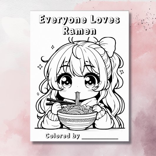 Color-Me-Seite | Anime Girl Eating Ramen Poster