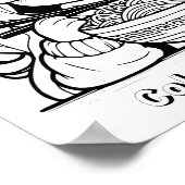 Color-Me-Seite | Anime Girl Eating Ramen Poster (Ecke)