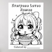 Color-Me-Seite | Anime Girl Eating Ramen Poster (Vorne)