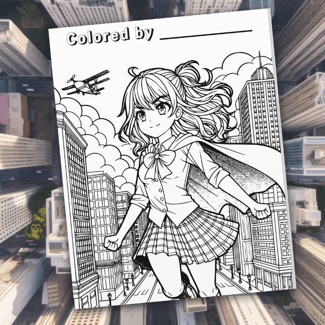 Color-Me-Seite | Anime Superhero Girl (Von Creator hochgeladen)