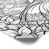 Color-Me-Seite | Hübsche Prinzessin und Schloss Poster (Ecke)