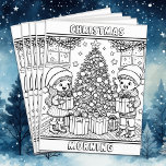 Color-Me-Seite | Weihnachtsmauer Flyer<br><div class="desc">Farbseite mit einem kleinen Jungen und Mädchen,  das sich am Weihnachtsmorgen öffnet. Sie können diese in loser Schüttung für eine Gruppe von Menschen in der Kirche,  Schule oder ein Weihnachtsfest Party kaufen.</div>