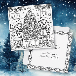 Color-Me-Seite Weihnachtsvormittag Karte
