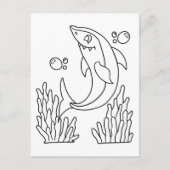 Color Me Shark | Kinder-Aktivitätskarten Postkarte (Vorderseite)