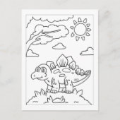 Color Me Stegosaurus Dinosaurier | Aktivitätskarte Postkarte (Vorderseite)