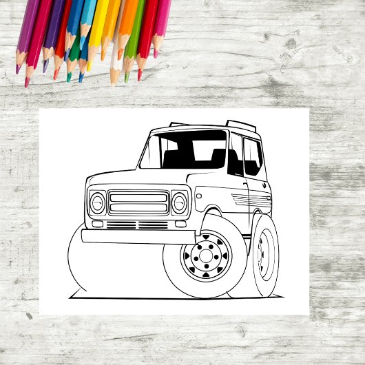 Color Me Tall SUV | Kinder-Aktivitätskarten Postkarte