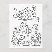 Color Me Two Fish | Kinder-Aktivitätskarten Postkarte (Vorderseite)