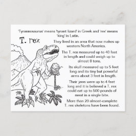Color Me Tyrannosaurus Rex Fun Fakten Postkarte