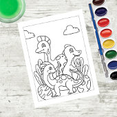 Color Me Young Dinosaurier | Aktivitätskarten Postkarte