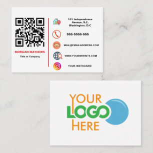 Color Minimalistisches Berufliches Firmenlogo QR C Visitenkarte