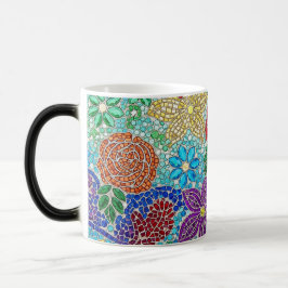 Color morphing modern mosaic design ceramic mug verwandlungstasse