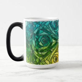 Color morphing modern mosaic design mug verwandlungstasse