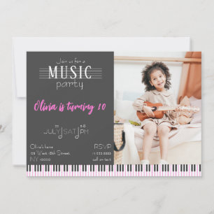 Color Music Party Geburtstag Einladung