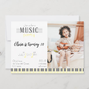 Color Music Party Geburtstag Einladung