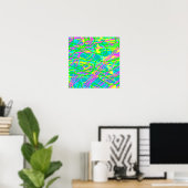 Color My Dreams Scribble Muster Ausdrucksstarke Kü Poster (Heimbüro)