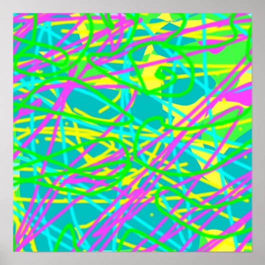 Color My Dreams Scribble Muster Ausdrucksstarke Kü Poster (Vorne)