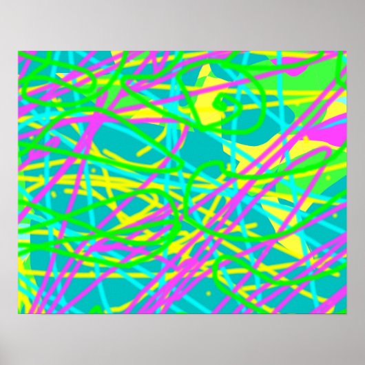 Color My Dreams Scribble Muster Ausdrucksstarke Kü Poster (Vorne)