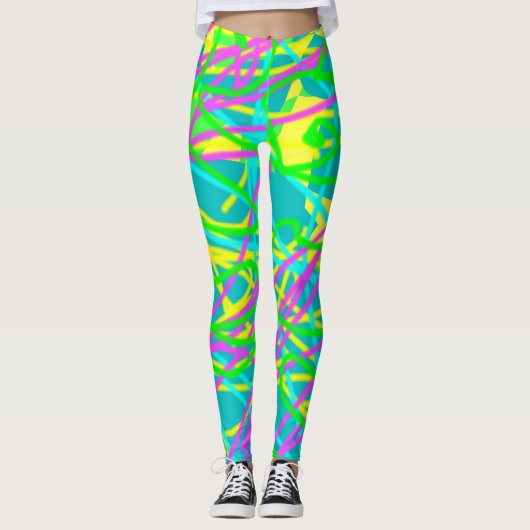 Color My Dreams Scribble Muster expressive Leggings (Vorderseite)