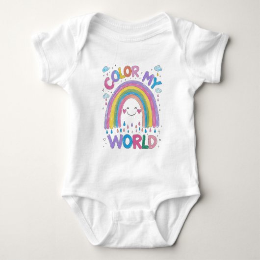 Color My World Rainbow Baby Outfit Baby Strampler (Vorderseite)