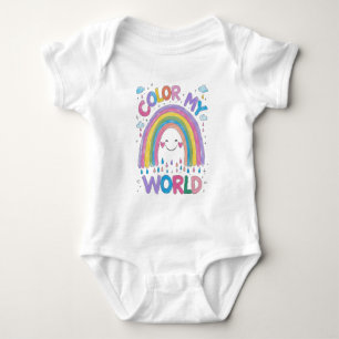 Color My World Rainbow Baby Outfit Strampler